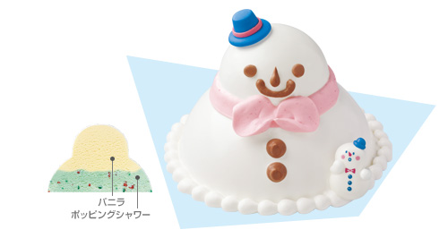 雪だるまケーキ